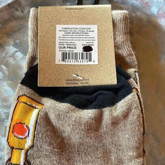 K.Bell beer/deer men’s crew casual socks NWT - Picture 3 of 4